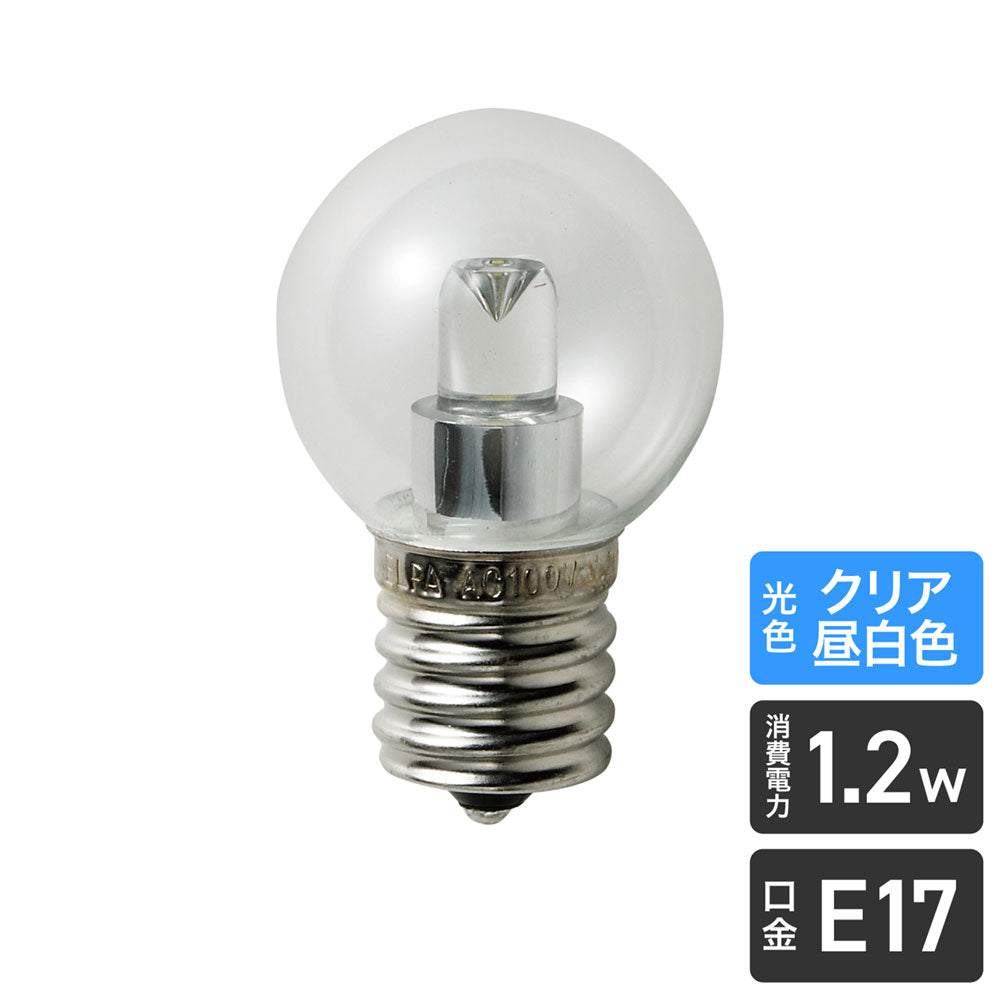 LDG1CN-G-E17-G245_1687300_LED装飾電球 ミニボールG30形 E17 クリア昼白色_ELPA(エルパ・朝日電器)